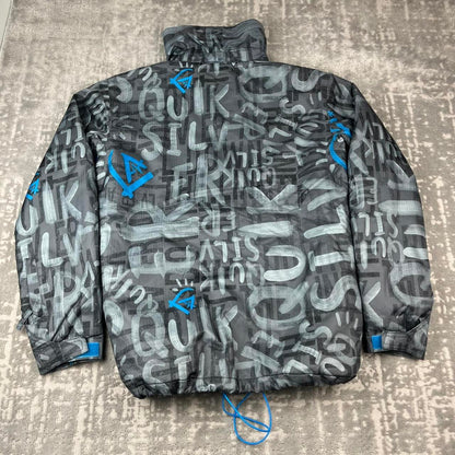 VINTAGE Y2K QUIKSILVER GRAPHIC SKI JACKET GREY