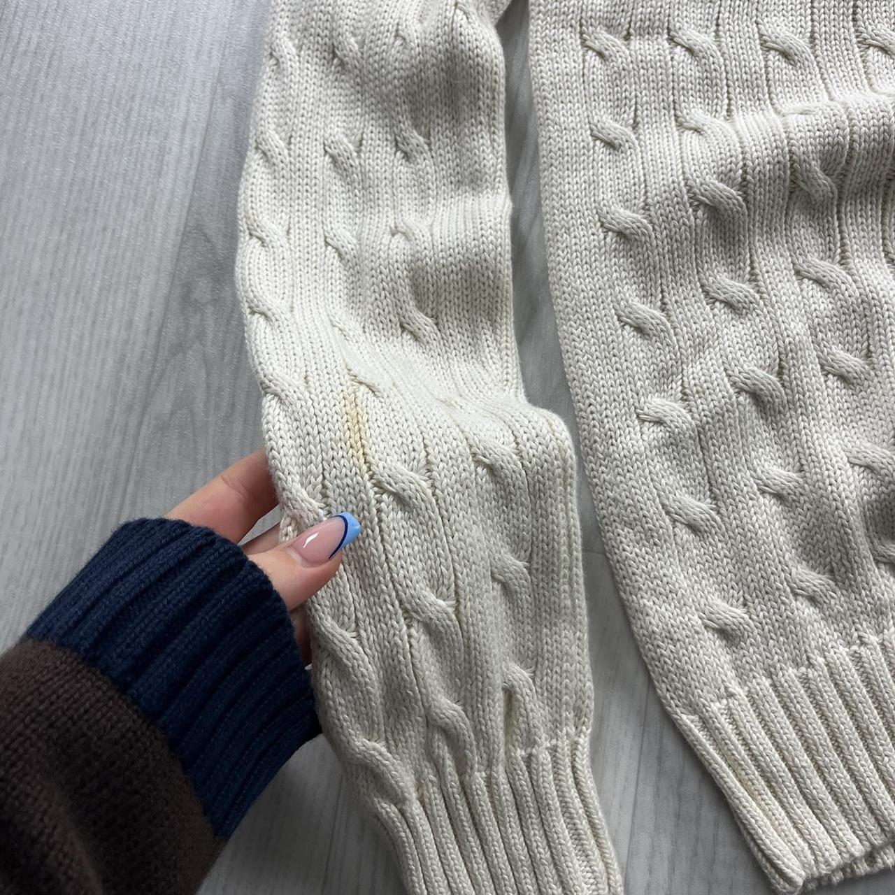 VINTAGE Y2K POLO RALPH LAUREN CHUNKY CABLE KNITTED JUMPER CREAM