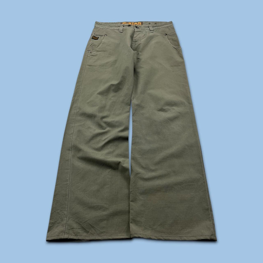 VINTAGE Y2K G STAR RAW BAGGY JEANS KHAKI GREEN