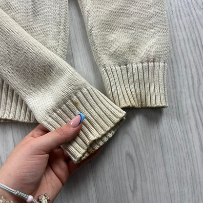 VINTAGE Y2K TEDDY SMITH CHUNKY KNITTED JUMPER CREAM