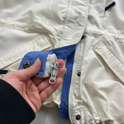 VINTAGE 00s COLUMBIA TECHNICAL UTILITY HEAVY SKI JACKET CREAM