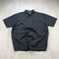 VINTAGE 00s RIP CURL STRIPED SHORT SLEEVE BUTTON UP SHIRT BLACK