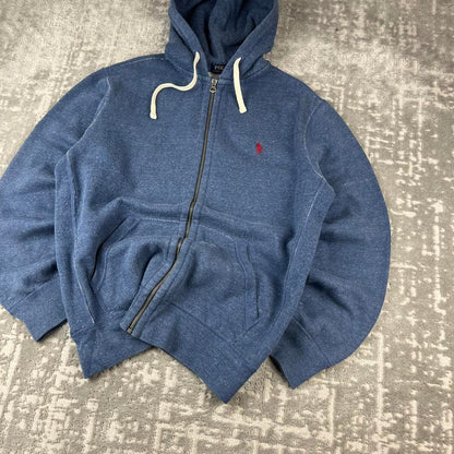 VINTAGE Y2K RALPH LAUREN ZIP UP HOODIE NAVY