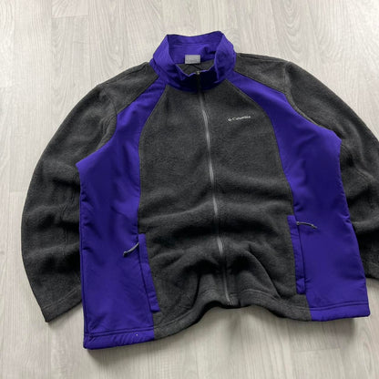 VINTAGE Y2K COLUMBIA ZIP UP FLEECE GREY PURPLE