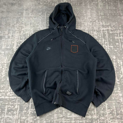 VINTAGE Y2K NIKE NETHERLANDS ZIP UP SPORTY HOODIE BLACK