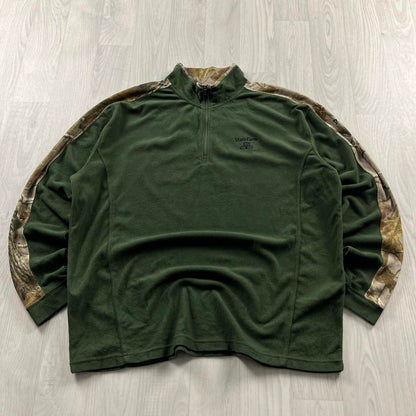 VINTAGE REALTREE QUARTER ZIP UP FLEECE CAMO GREEN