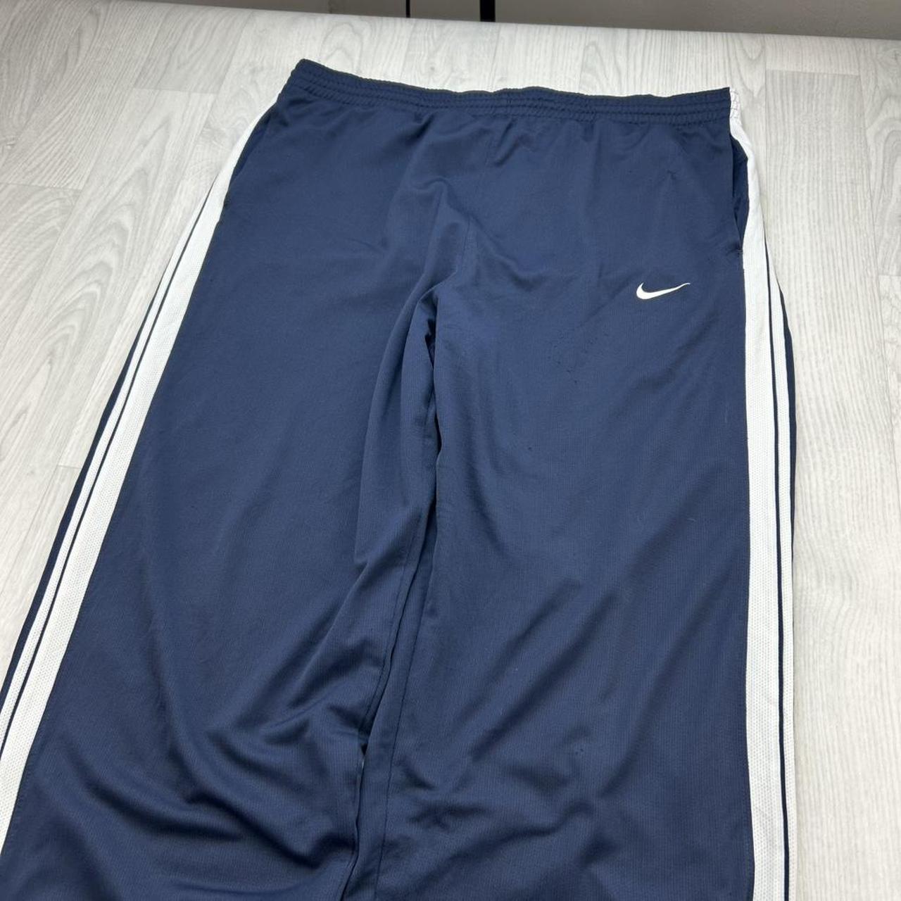 VINTAGE Y2K NIKE BASKETBALL BAGGY TRACKSUIT BOTTOMS NAVY