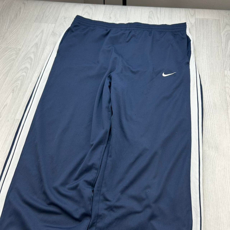 VINTAGE Y2K NIKE BASKETBALL BAGGY TRACKSUIT BOTTOMS NAVY