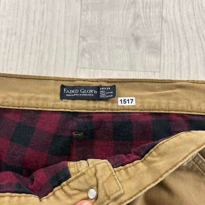 VINTAGE FADED GLORY BAGGY CARPENTER JEANS TAN (34x33)