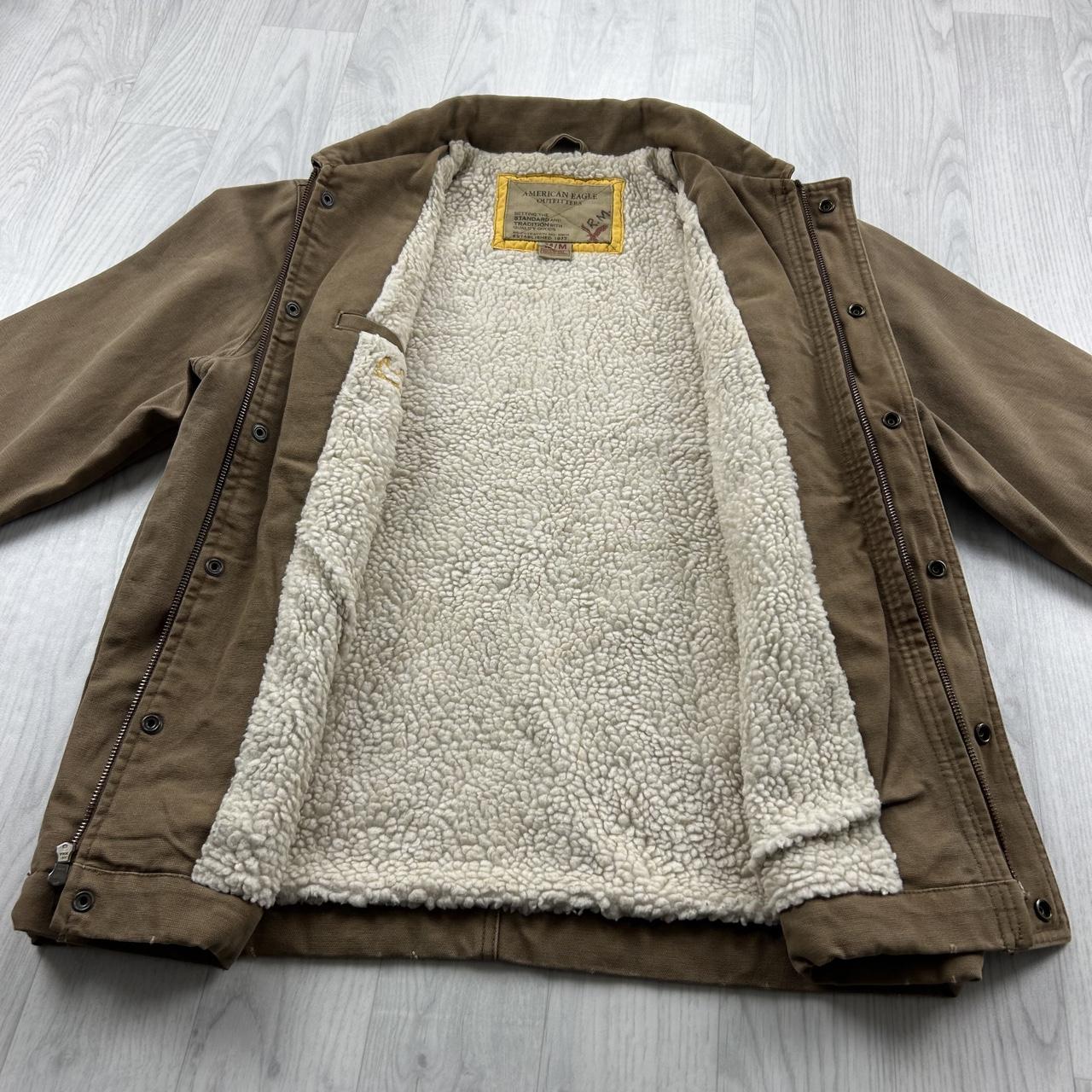 VINTAGE Y2K AMERICAN EAGLE DETROIT WORKWEAR BOMBER JACKET BROWN