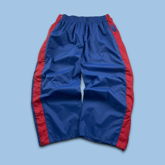 VINTAGE 90s NIKE WIDE LEG TRACKSUIT BOTTOMS BLUE / RED (XXL)
