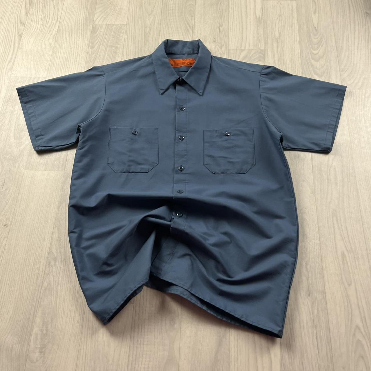 VINTAGE Y2K UTILITY SHORT SLEEVE SHIRT BLUE