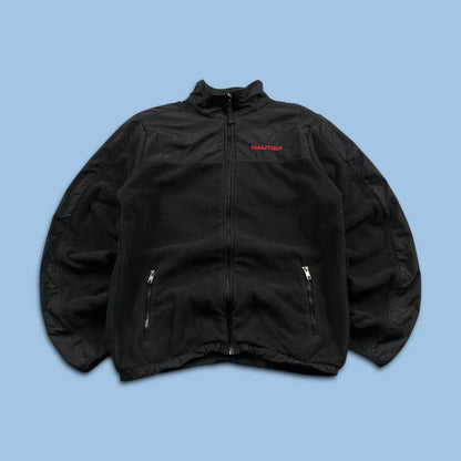 VINTAGE Y2K NAUTICA ZIP UP TECHNICAL FLEECE BLACK