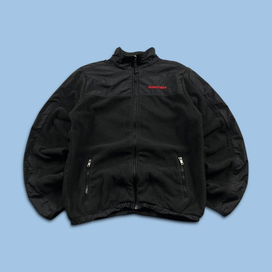 VINTAGE Y2K NAUTICA ZIP UP TECHNICAL FLEECE BLACK