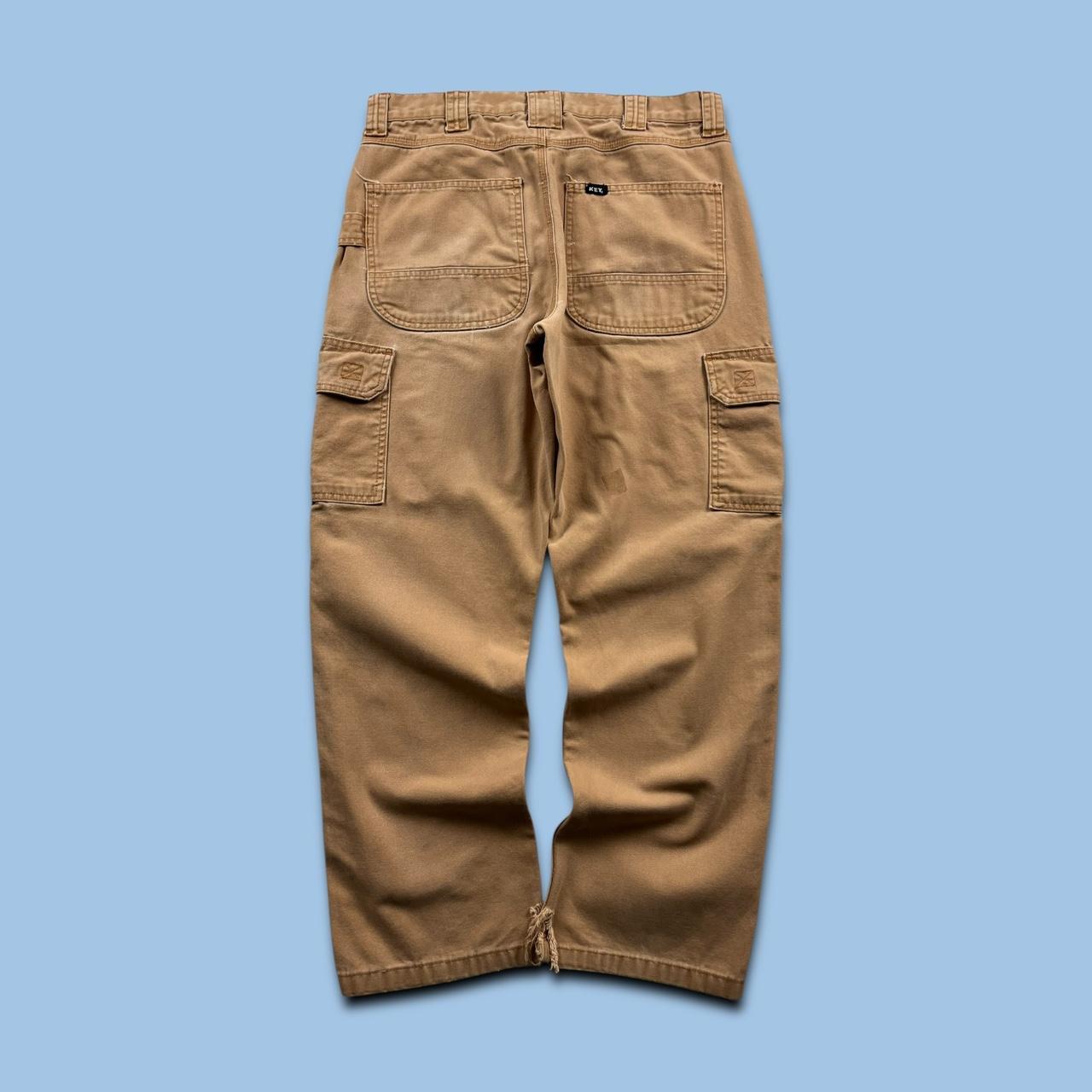 VINTAGE KEY BAGGY STRAIGHT LEG CARPENTER JEANS TAN