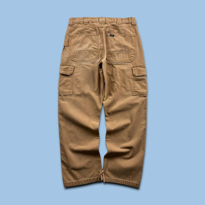 VINTAGE KEY BAGGY STRAIGHT LEG CARPENTER JEANS TAN