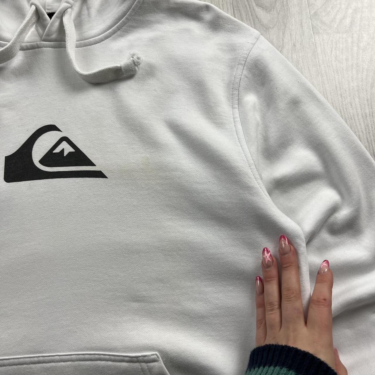 VINTAGE Y2K QUIKSILVER CENTRE LOGO HOODIE WHITE