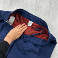 VINTAGE Y2K ADIDAS SIDE STRIPE BAGGY TRACKSUIT BOTTOMS NAVY RED