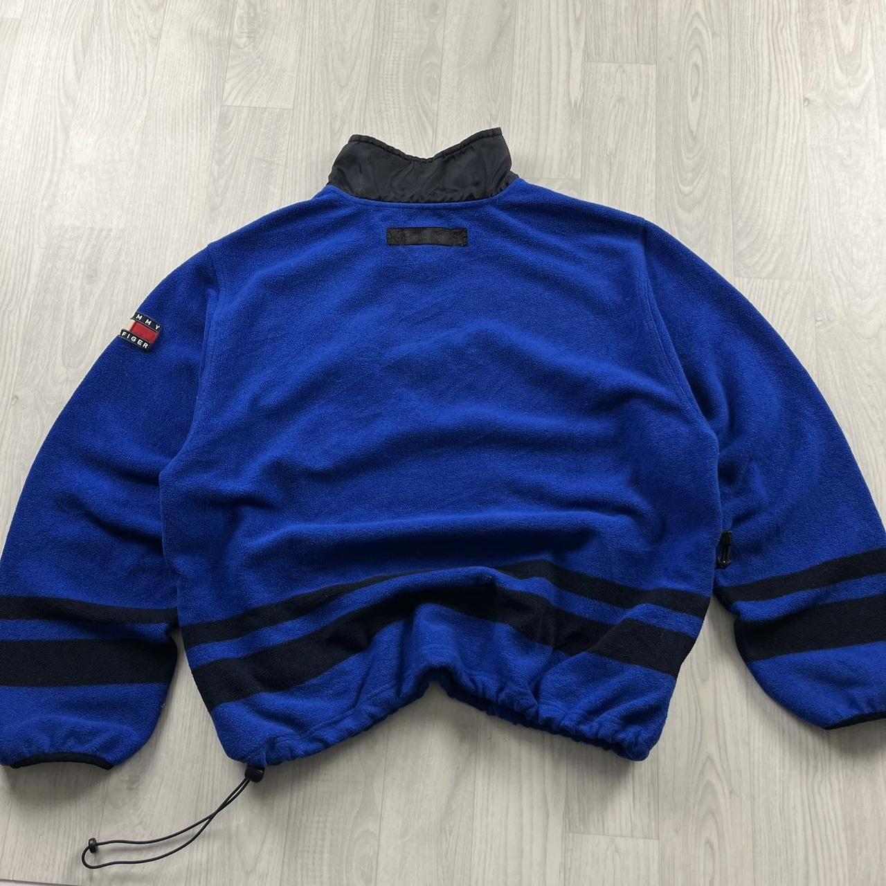 VINTAGE Y2K TOMMY HILFIGER QUARTER ZIP FLEECE SWEATSHIRT BLUE