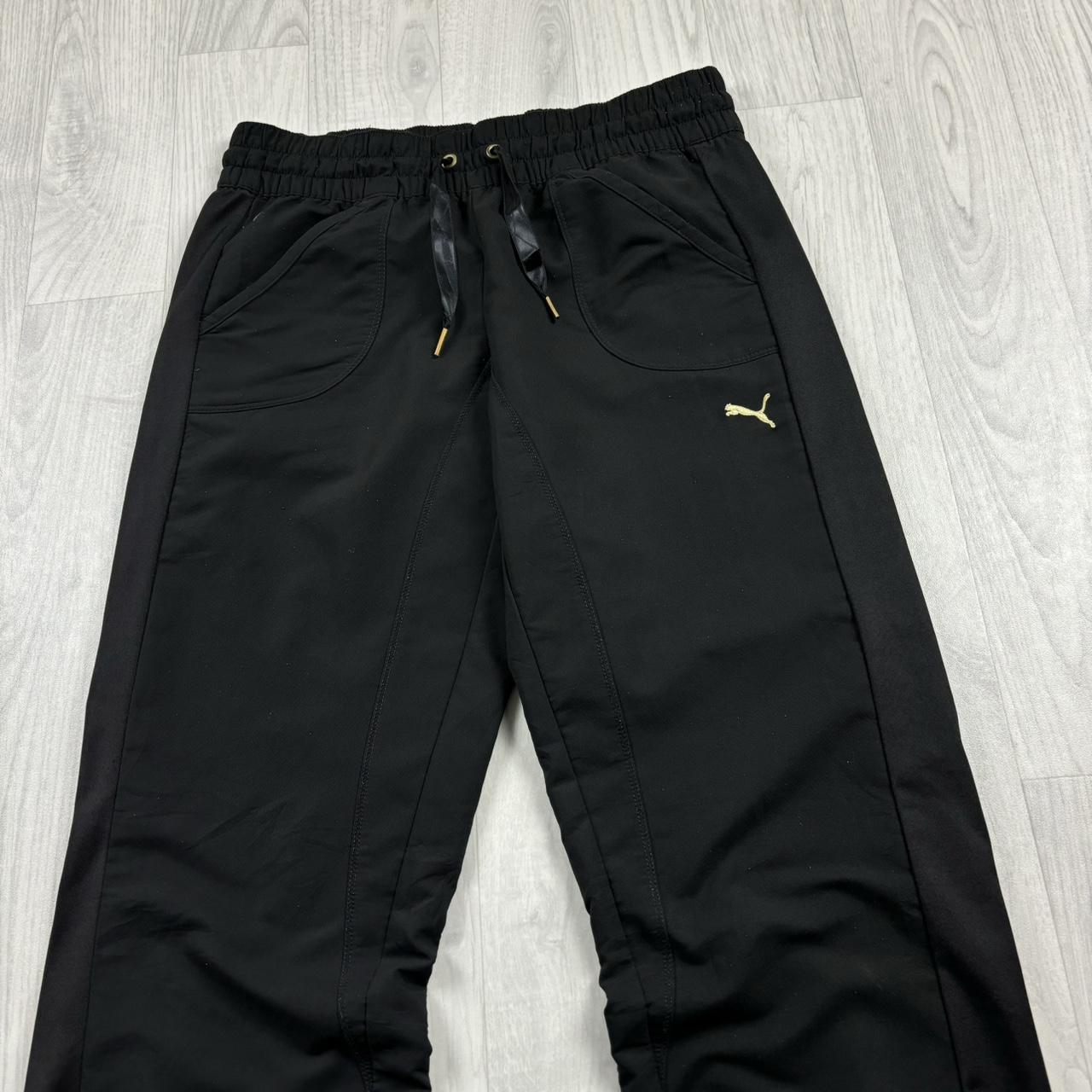 VINTAGE Y2K PUMA LOW RISE TECHNICAL TRACKSUIT BOTTOMS BLACK