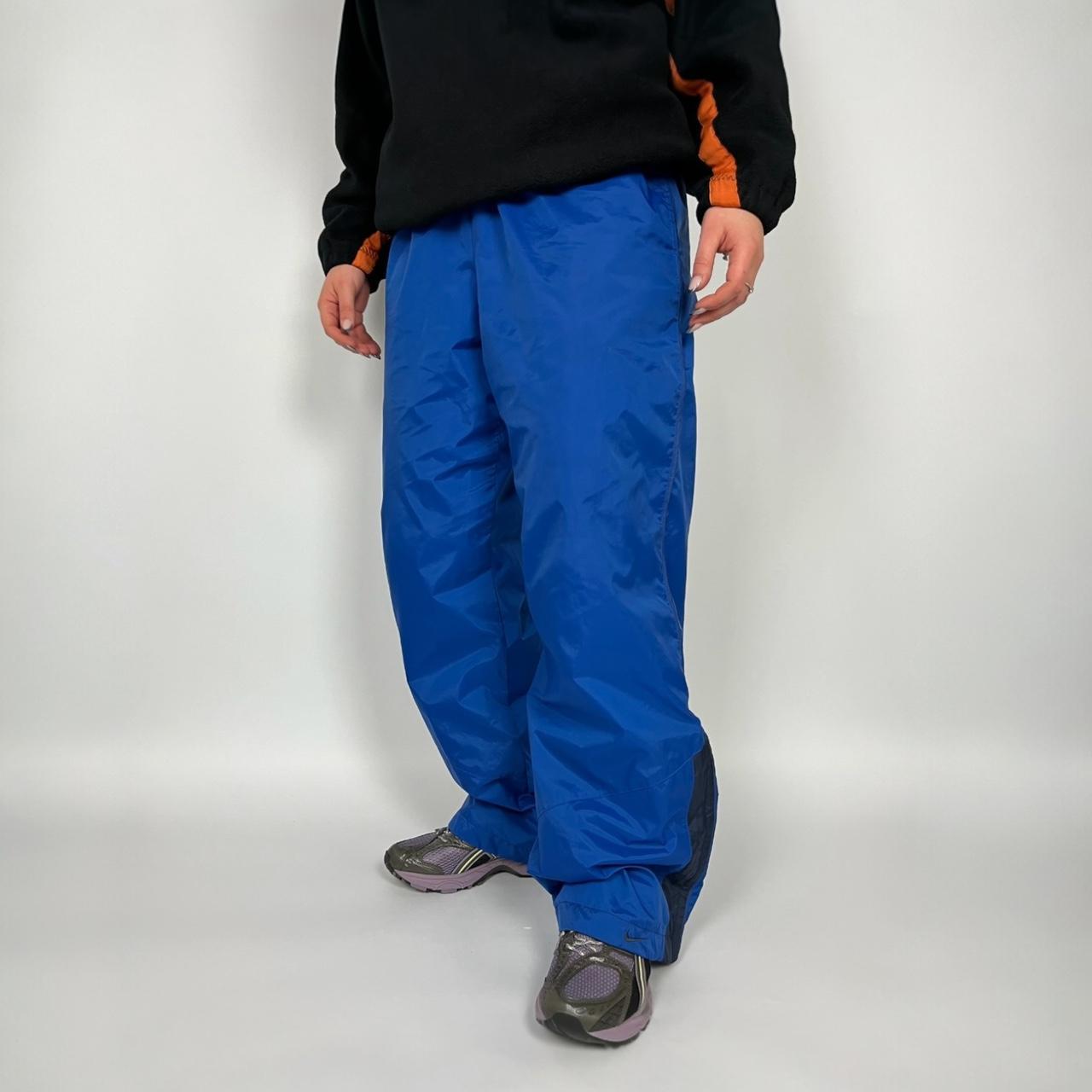 VINTAGE Y2K NIKE BAGGY WIDE LEG TRACKSUIT BOTTOMS BLUE