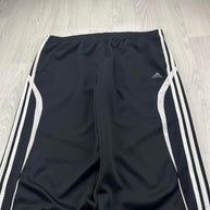 VINTAGE Y2K ADIDAS SIDE STRIPE BAGGY TRACKSUIT BOTTOMS BLACK