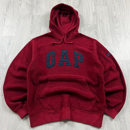 VINTAGE Y2K GAP FLEECE HOODIE BURGUNDY