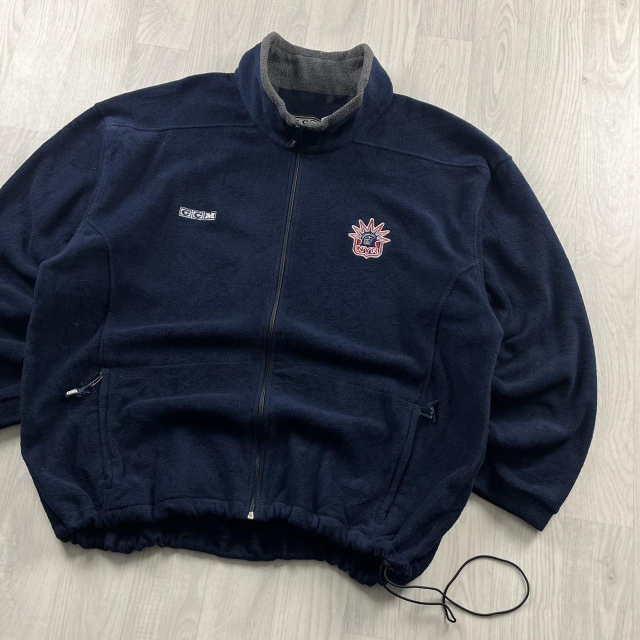 VINTAGE Y2K NHL CCM ZIP UP FLEECE NAVY