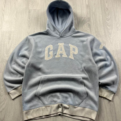VINTAGE Y2K GAP SPELL OUT FLEECE HOODIE BABY BLUE
