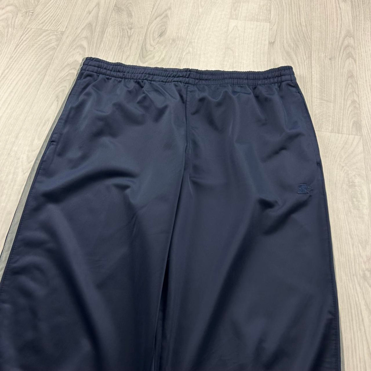 VINTAGE Y2K STARTER WIDE LEG TRACKSUIT BOTTOMS NAVY