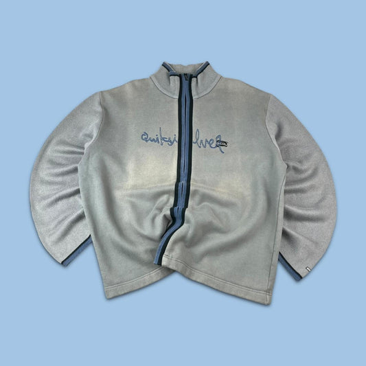 VINTAGE Y2K QUIKSILVER ZIP UP BOXY SWEATSHIRT GREY