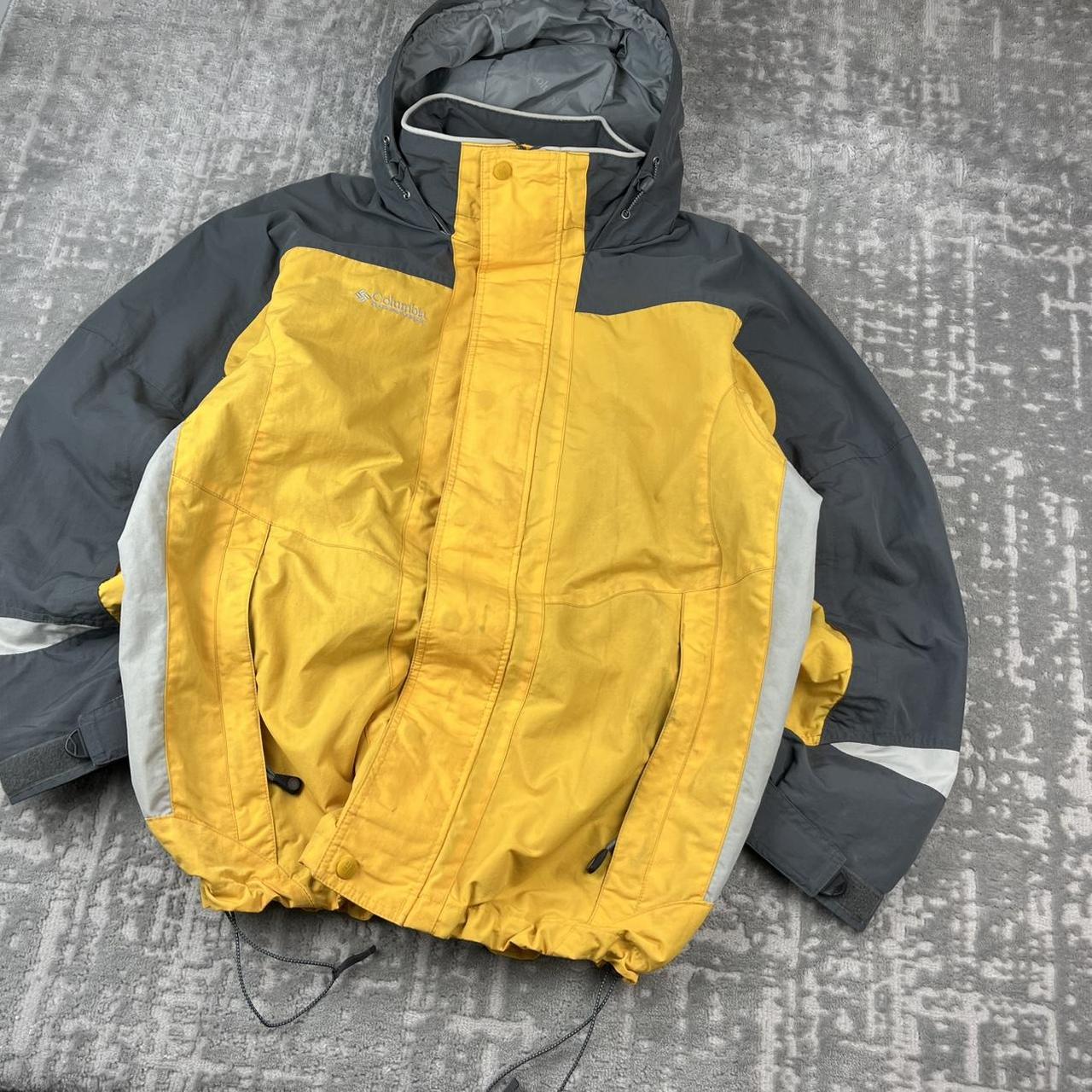 VINTAGE 00s COLUMBIA TECHNICAL HOODED UTILITY JACKET YELLOW