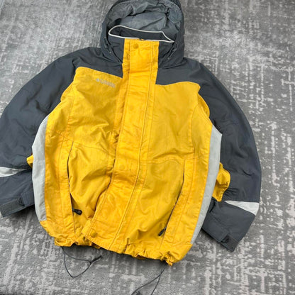 VINTAGE 00s COLUMBIA TECHNICAL HOODED UTILITY JACKET YELLOW