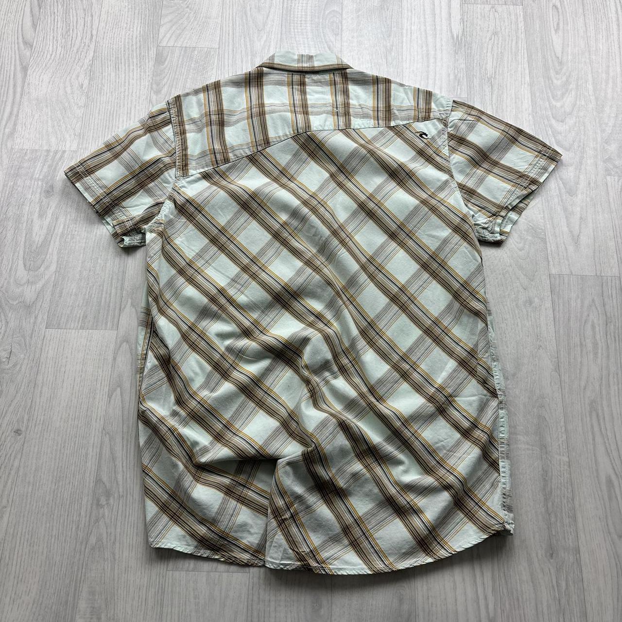 VINTAGE Y2K RIP CURL PLAID SHORT SLEEVE SHIRT GREY
