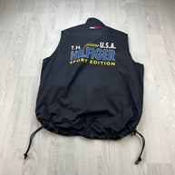 VINTAGE Y2K TOMMY HILFIGER TECHNICAL GILET VEST JACKET BLACK