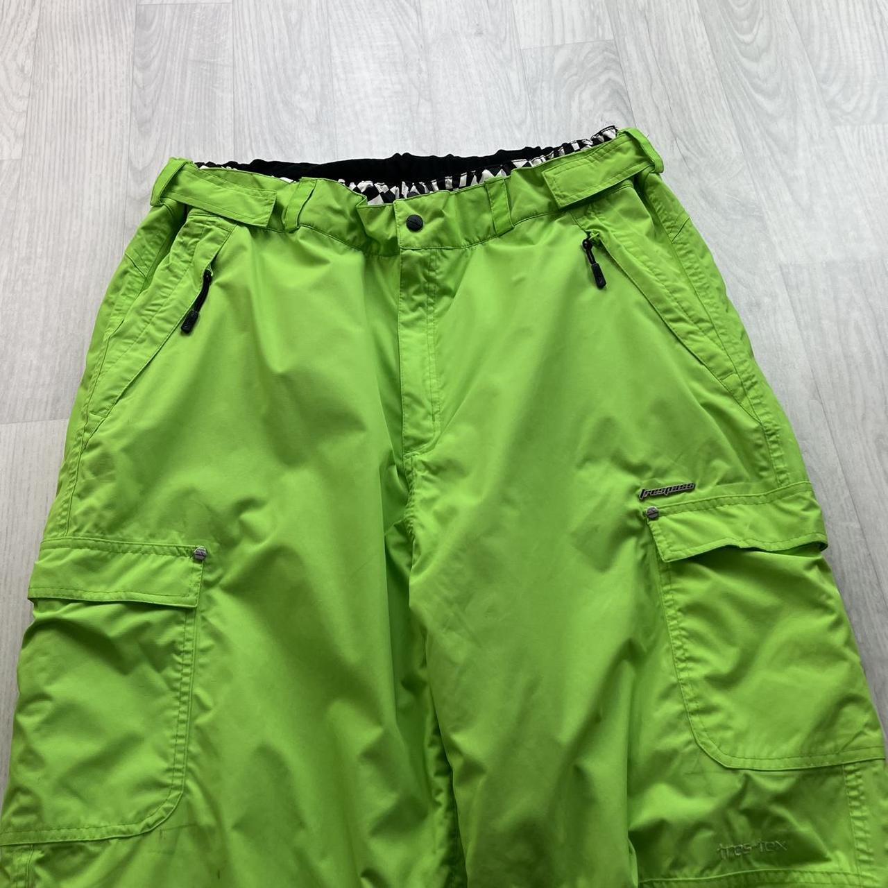 VINTAGE Y2K TRESPASS BAGGY SKI PANTS SALOPETTES GREEN