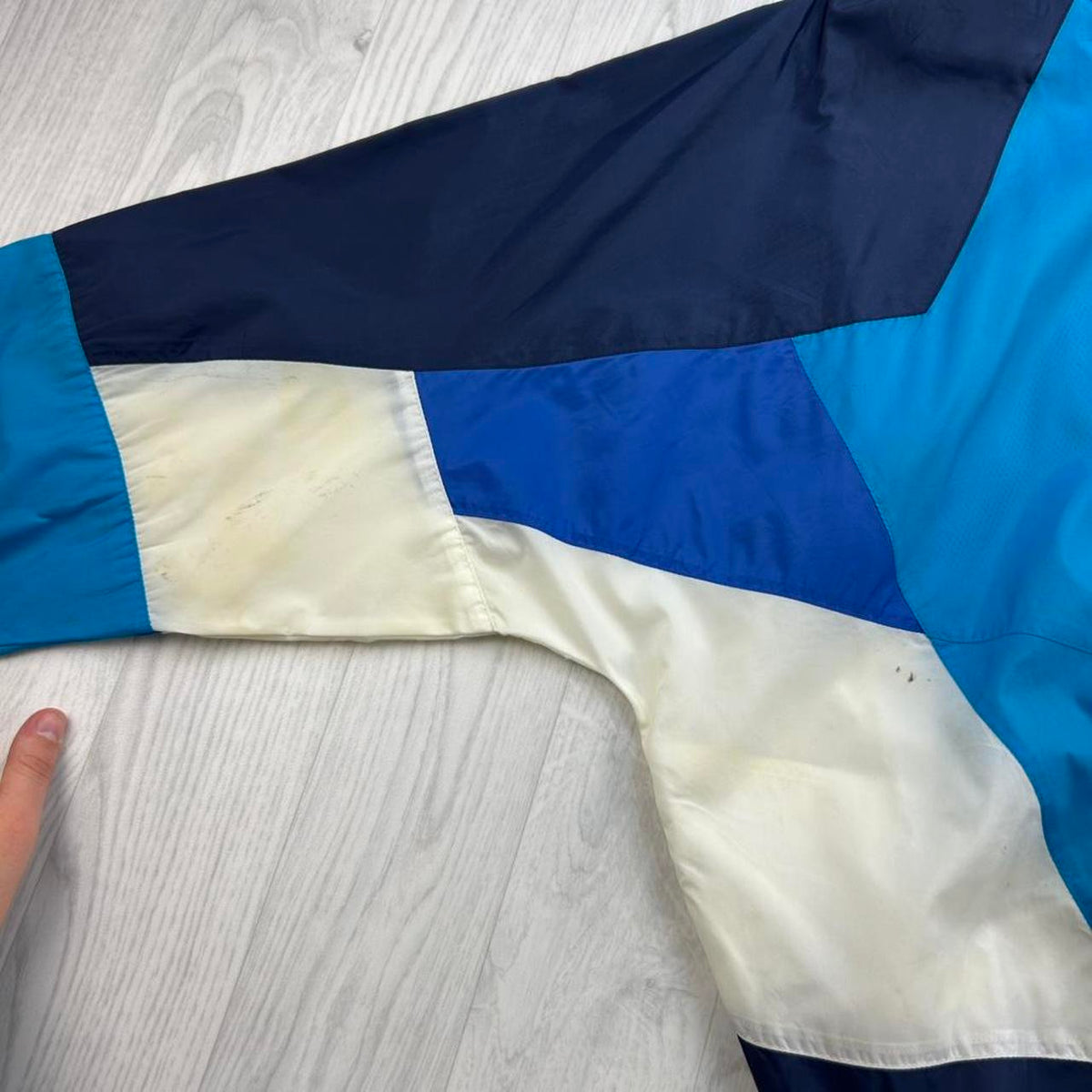 VINTAGE 90s NIKE COLOUR BLOCK WINDBREAKER JACKET BLUE