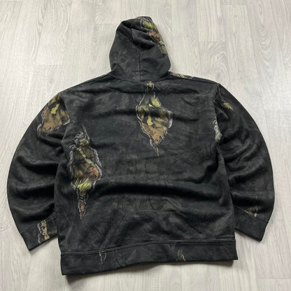 VINTAGE REALTREE MOSSY OAK HOODIE CAMO BLACK