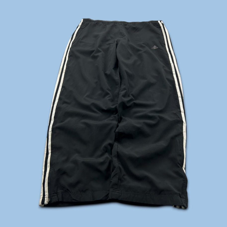 VINTAGE Y2K ADIDAS SIDE STRIPE BAGGY TRACKSUIT BOTTOMS BLACK
