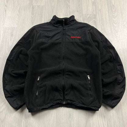 VINTAGE Y2K NAUTICA ZIP UP TECHNICAL FLEECE BLACK
