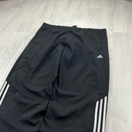 VINTAGE Y2K ADIDAS SIDE STRIPE BAGGY TRACKSUIT BOTTOMS BLACK