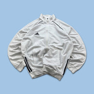 VINTAGE Y2K ADIDAS ZIP UP TRACK JACKET WHITE