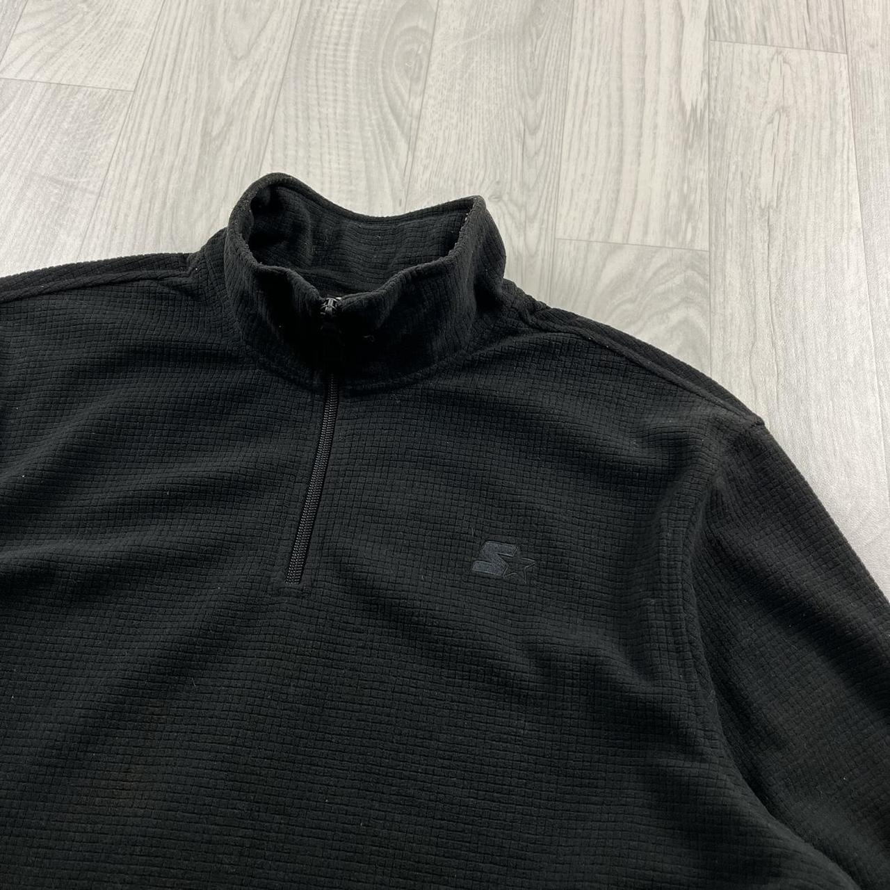 VINTAGE Y2K STARTER QUARTER ZIP FLEECE SWEATSHIRT BLACK