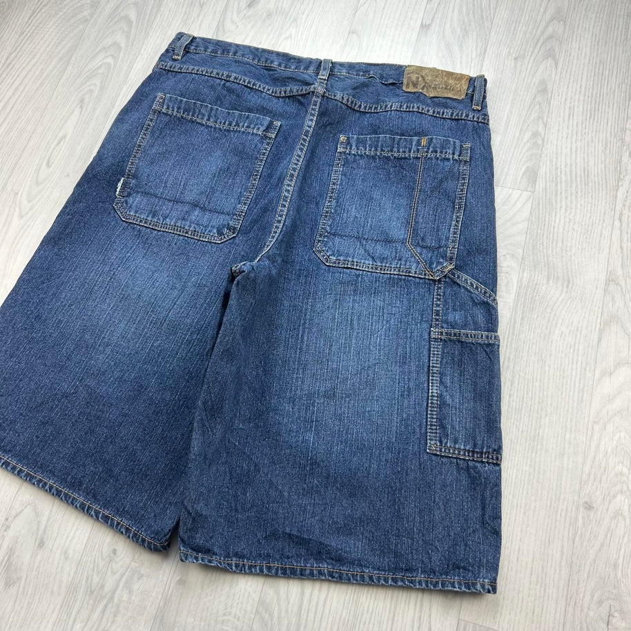 VINTAGE Y2K NAUTICA JEANS BAGGY CARPENTER JORTS BLUE
