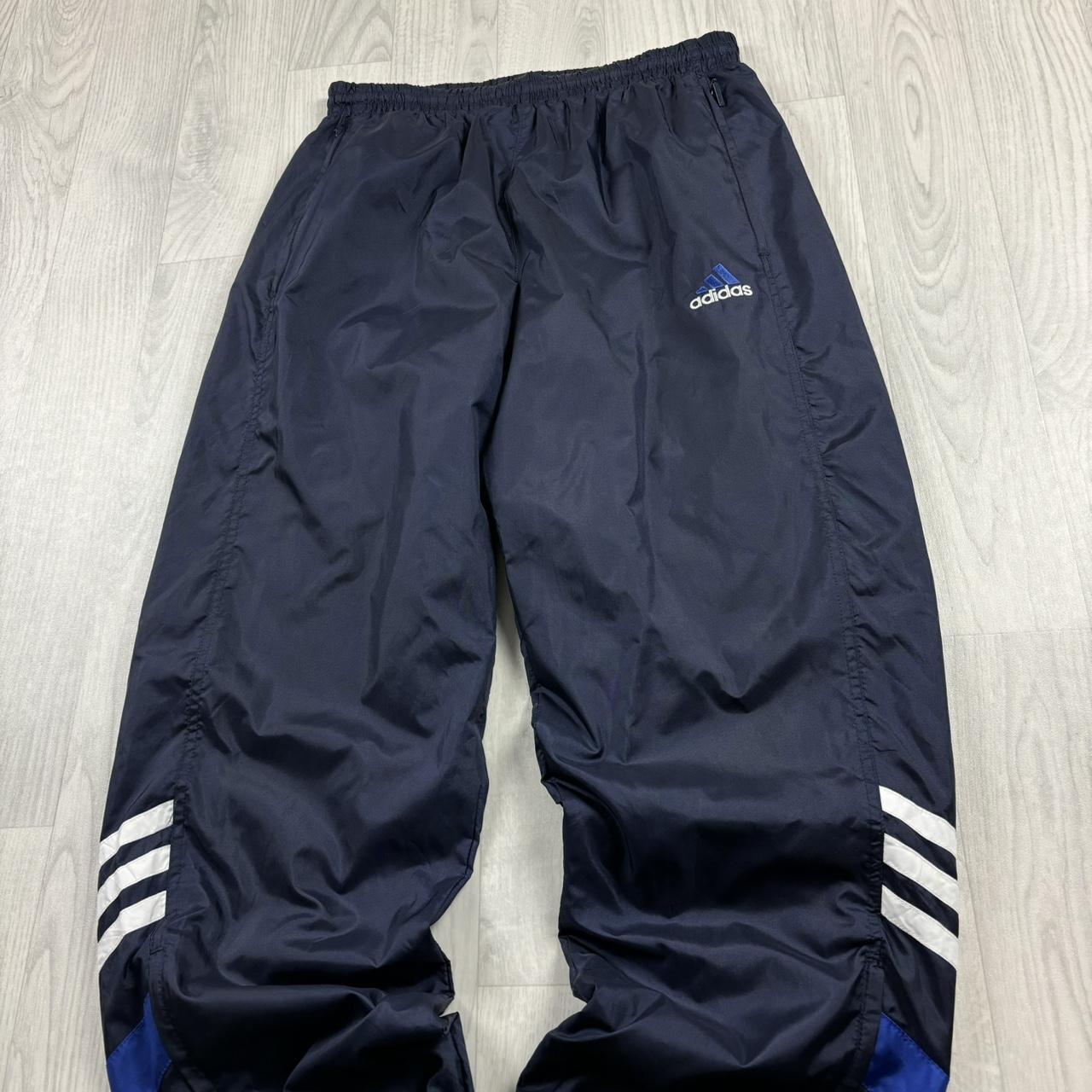 VINTAGE Y2K ADIDAS BAGGY TRACKSUIT BOTTOMS NAVY
