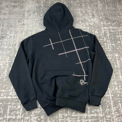 VINTAGE Y2K RIP CURL PLAID GRAPHIC HOODIE BLACK