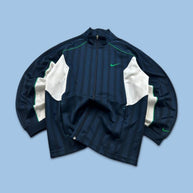 VINTAGE Y2K NIKE STRIPED ZIP UP TRACK JACKET NAVY