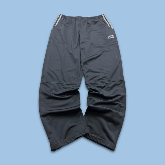 VINTAGE 90s ADIDAS BAGGY TRACKSUIT BOTTOMS GREY