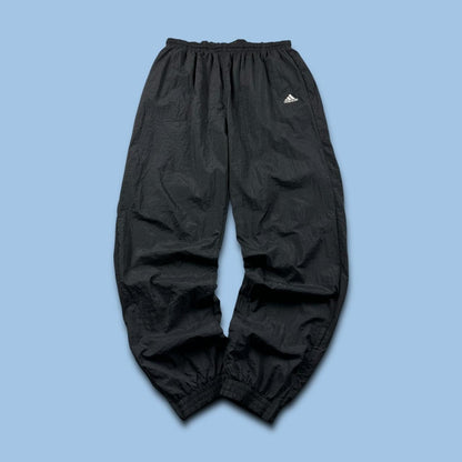 VINTAGE 90s ADIDAS BAGGY SHELL TRACKSUIT BOTTOMS BLACK