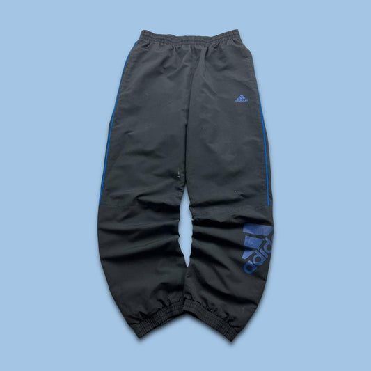 VINTAGE Y2K ADIDAS SIDE STRIPE BAGGY TRACKSUIT BOTTOMS BLACK